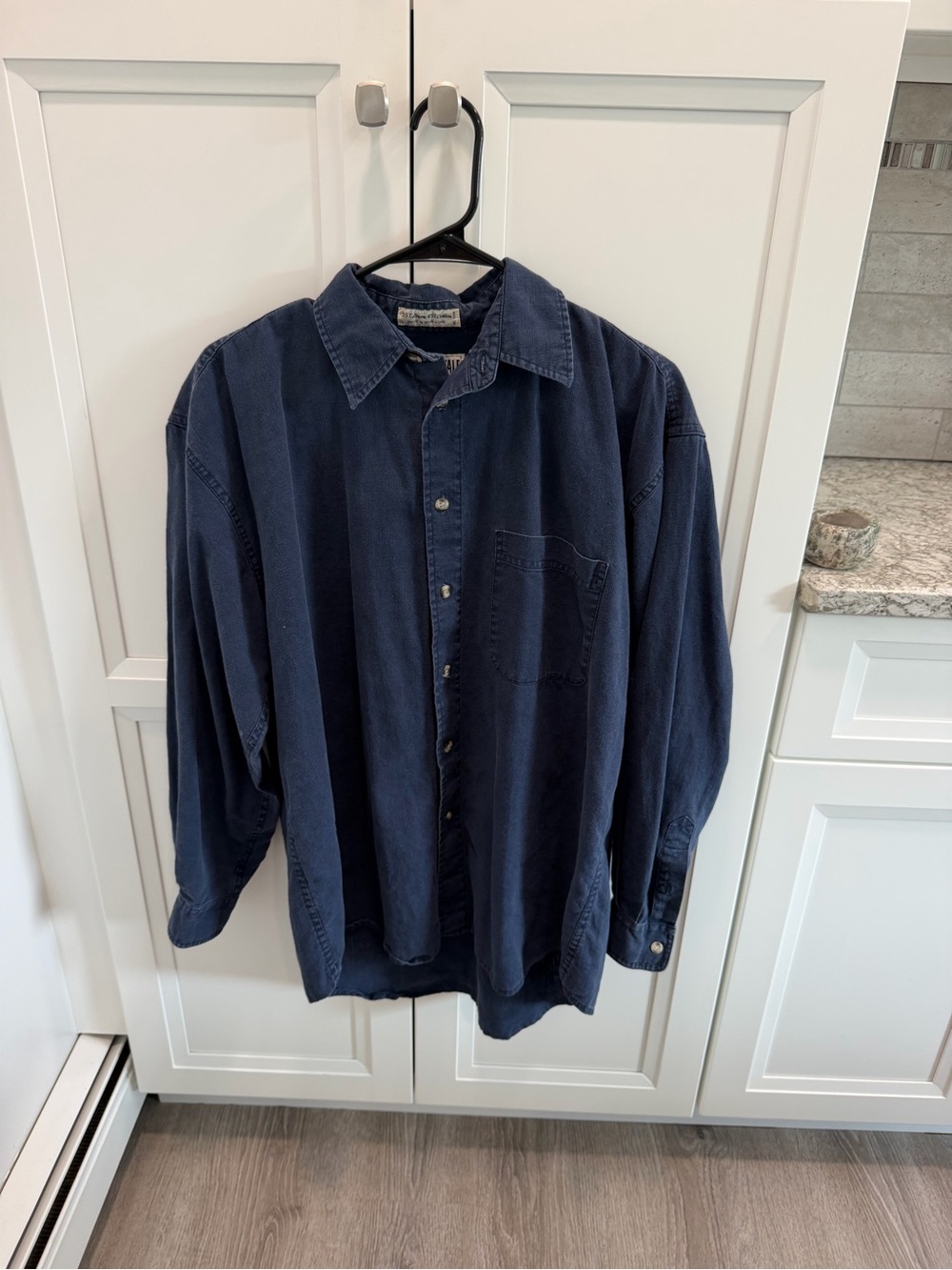 Aeropostale Men's Navy Button-Up Shirt with Chest Pocket